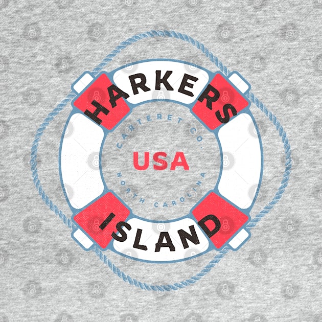 Harkers Island, NC Summertime Vacation Life Preserver by Contentarama